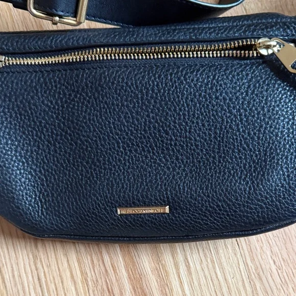 Rebecca Minkoff Bree Black Leather Crossbody Bag Fanny pack bumbag - Picture 4 of 5